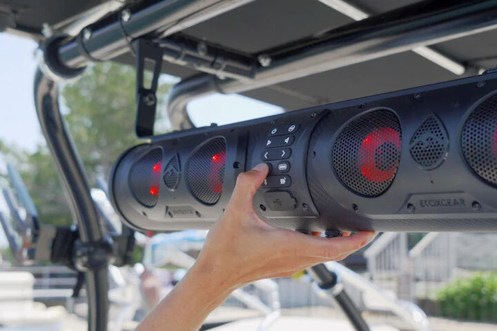 ECOXGEAR SoundExtreme SEDS32 Double-Sided Amplified Powersports 11 Speaker Bluetooth Soundbar Waterproof Sandproof with LED Lighting 500 Watts並行輸入 ECOXGEAR SoundExtreme 32\" Amplified Sound Bar