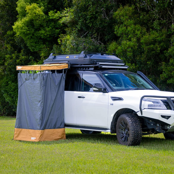 camp boss shower tent NUDIE BOSS Shower Tent Awning – CampBoss