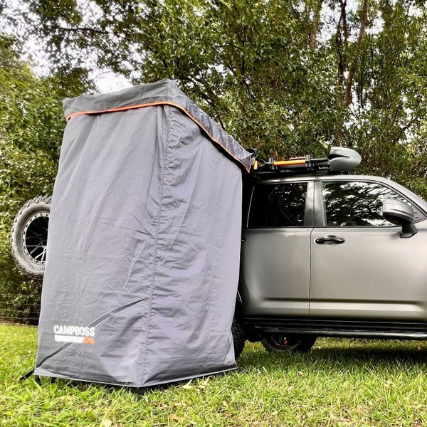 roof rack shower tent NUDIE BOSS Shower Tent Awning – CampBoss